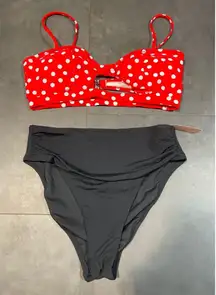 Red‎ white and black two-piece swimwear size small A-70