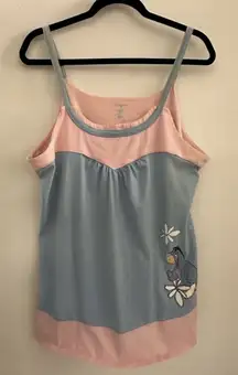 Retro Disney Store Pink and Blue Eeyore Tank Top Size XL