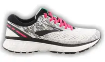 Brooks Ghost 11 Womens 10 Sneakers White Black Pink Running 1202771B192 Shoes