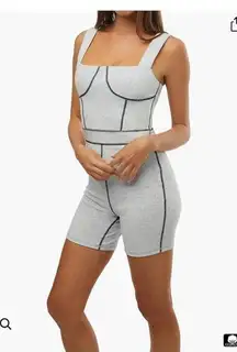 WeWoreWhat Corset Bodysuit Revolve NWT Gray Black Size XL $88 Retail