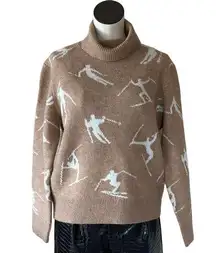 NWOT CECE Turtleneck All Over SKI Sweater Small