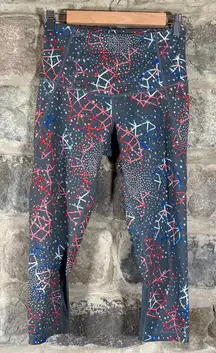 Zella‎ Leggings Woman's Small Gray Capri Cropped Geometric Design High Rise