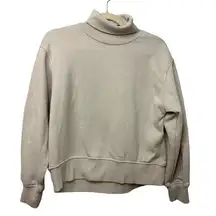 Zara Turtleneck Cropped Sweatshirt Pullover Size Small Cream Trendy Fall Neutral