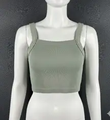 Cotton‎ On Women's Basic Casual Stretch Crop Cropped Tank Ribbed Knit XS Green