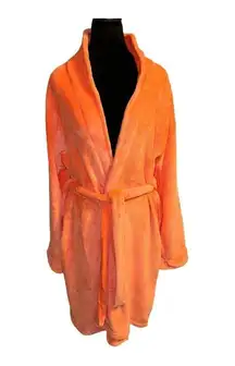 Beachly  Plush Robe Sunrise Seashell Coral Peach Pink Belt X/2XL