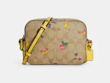 Coach Mini Camera Bag In Signature Canvas With Dreamy Veggie Print butterfly C8752