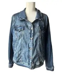 Torrid Denim Feel The Fit Jacket Women's Size 1X Blue Long Sleeve Stretch