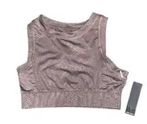 Womens nwt Tahari sport tan snake print sports bra animal print activewear gym