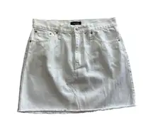 J. Crew Jeans White Denim Jean Raw Hem Cotton Mini Skirt Size 29