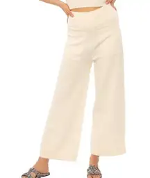 Amuse Society Beige Cream Wide Leg Sweatpants Joggers