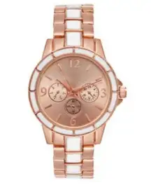 Charter Club NEW  2 Tone BRACELET WATCH Women Radiant 34mm Rose Gold White Boxed