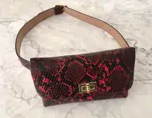 Red/Black Snake Print Belt Bag