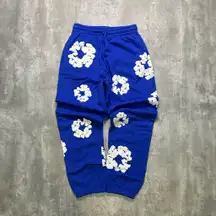 NEW Denim Tears Cotton Wreath Sweatpants Blue