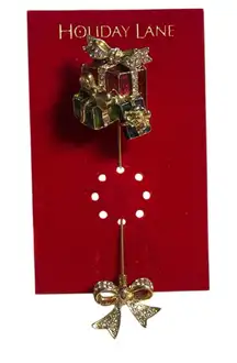 Holiday Lane Christmas Present Brooch