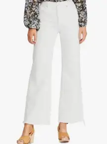 WE THE FREE WHITE THE OUR FLARE HIGH WAISTED RAW HEM JEANS