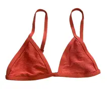 Revolve Tavik Size XS Jett Triangle Bikini Top Coral Orange Texture Swimsuit NWT