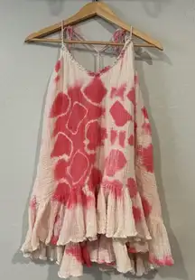 Jen’s Pirate Booty Gauzy Cotton Tie Dye Tassel Tank Top Women’s Small Boho