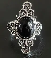 Onyx stone S925 silver woman ring size 6.5