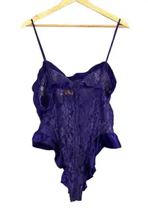 Victoria's Secret Vintage Purple Lace Teddy Lingerie Size Large