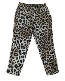 Banana Republic Hayden Tapered Fit Pull On Leopard Print Ankle Pant Women Small