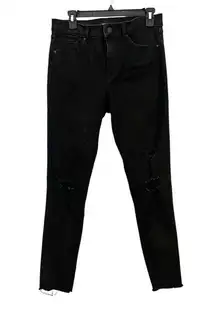 EXPRESS 8R Black Ripped Skinny Jeans