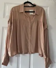 Socialite Champagne button‎ down babydoll top