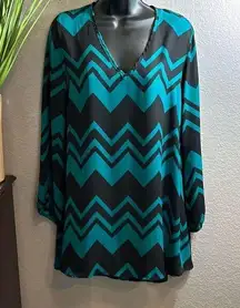 #250 Adrienne long sleeve semi sheer dress/long tunic size medium