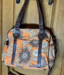 House of Botori orange and brown big bag shoulder bag purse duffle bag baby bag‌