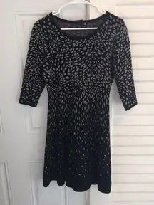 Nina Leonard Animal Print Sweater Dress