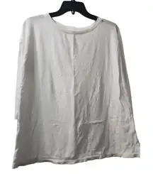 Crown‎ & Ivy Long Sleeve T-Shirt Basic Relaxed Fit White XS