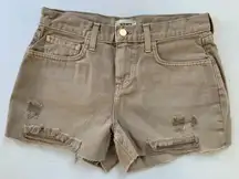 L’AGENCE  Audrey Mid Rise Short in Biscuit Destruct