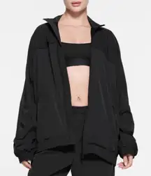 Skims Nylon Oversized Track Jacket Black Size Small