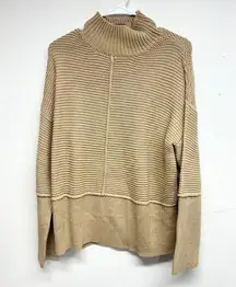 NA-KD Women Turtleneck Long Sleeve Waffle Knit Sweater Size Medium
