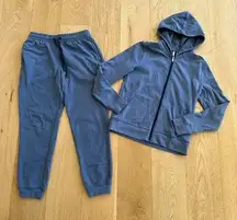 Travis Matthew - Cloud Fleeve full Zip Hoodie & Joggers in Heather Navy