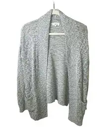 Lou & Grey Sweater Womens S Open Cardigan Chunky Knit Pockets Coastal Demure