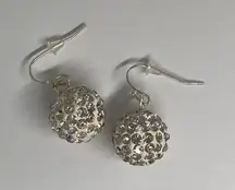 Swarovski Crystal Silver Ball Crystal Drop Earrings