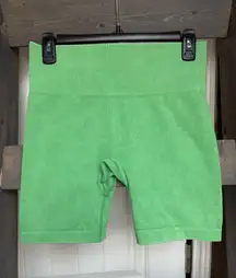 JoyLab Green Acid Wash Ribbed Biker Shorts Size M