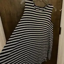 Brandy Melville striped black white mini relaxed pyramid dress, one size boho