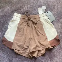 YPB > Tan and Cream Athletic Shorts NTW
