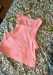 Pink Cropped Tank Top