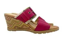 Rockport Garden Court Deep Berry Buckled Wedge Sandal Size 9