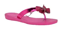 GUESS Women's Tata EVA Sparkle Bow Flip Flop Sandals- Size 9