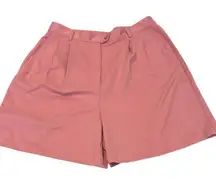 Izod Womens size 14 pink pleated shorts side and back pockets belt loops EUC