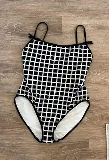 Kate Spade Biarritz One Piece Swimsuit Black White Size XL