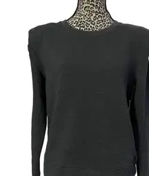 Black Casual Crew Neck Long Sleeve Sweatshirt Top Oversized Small NWT