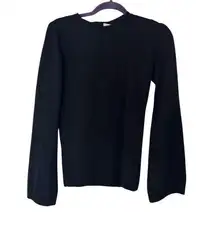 NWT Qi Cashmere Sweater in XS, crew neck with tie back and flared sleeves