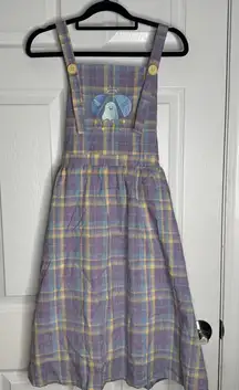 LAKI LAKI Plaid Angel Ghost Tie Back Apron Dress‎ Size Small