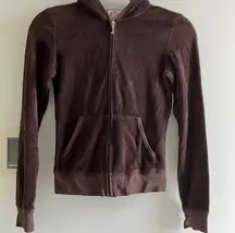Juicy Couture | Terry Cloth Hoodie Zip Jacket P/XS Brown Y2K