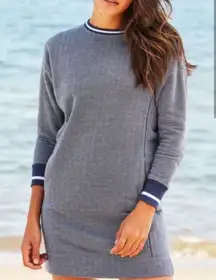 Vineyard Vines Varsity Sweatshirt Dress In Deep Bay Heather Women`s Size XS‎