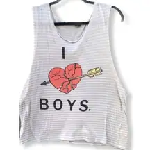 Wildfox "I ❤️ Boys" Striped Tank Top